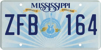 MS license plate ZFB164