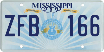MS license plate ZFB166