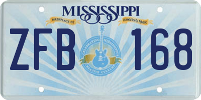 MS license plate ZFB168
