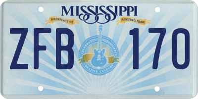 MS license plate ZFB170