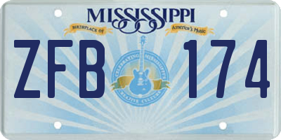 MS license plate ZFB174