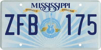 MS license plate ZFB175