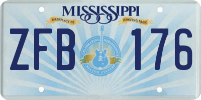 MS license plate ZFB176