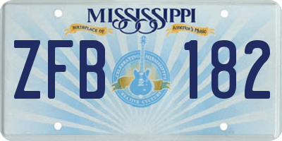 MS license plate ZFB182
