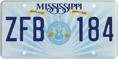 MS license plate ZFB184