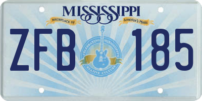 MS license plate ZFB185