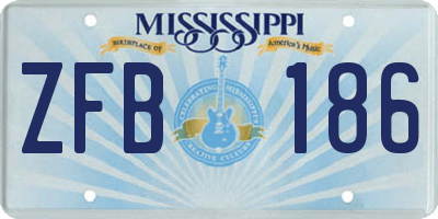MS license plate ZFB186