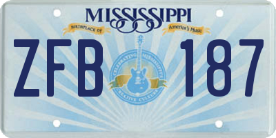 MS license plate ZFB187