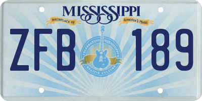 MS license plate ZFB189