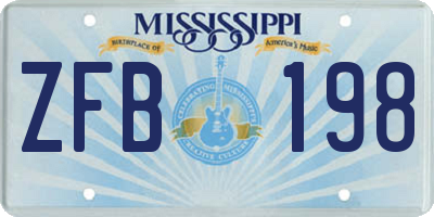 MS license plate ZFB198