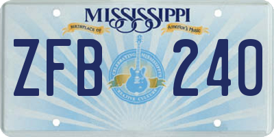 MS license plate ZFB240