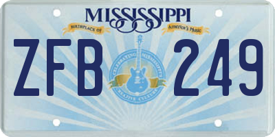 MS license plate ZFB249