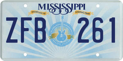 MS license plate ZFB261