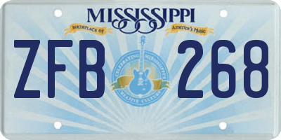 MS license plate ZFB268