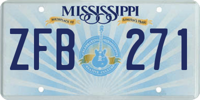MS license plate ZFB271