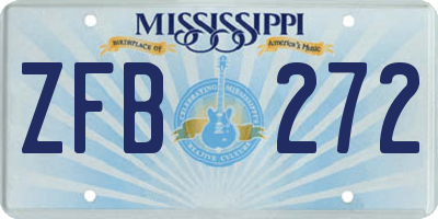 MS license plate ZFB272
