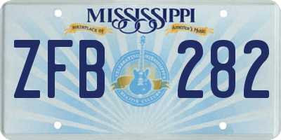 MS license plate ZFB282