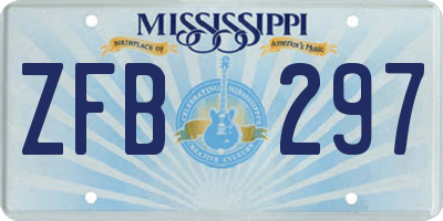 MS license plate ZFB297