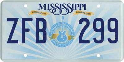 MS license plate ZFB299