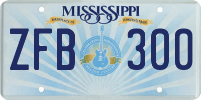 MS license plate ZFB300