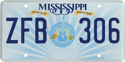 MS license plate ZFB306