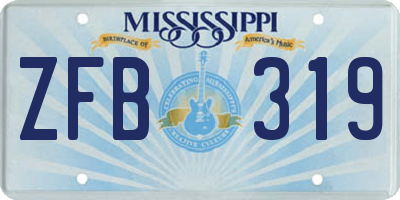MS license plate ZFB319