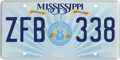 MS license plate ZFB338