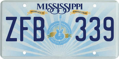 MS license plate ZFB339