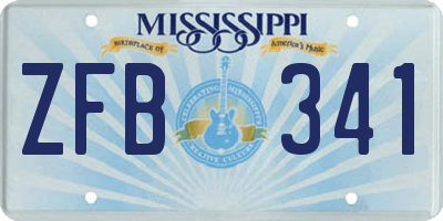 MS license plate ZFB341