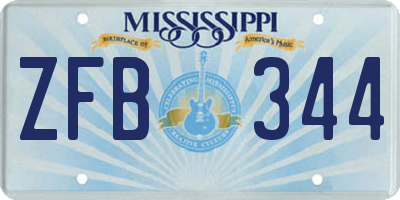 MS license plate ZFB344