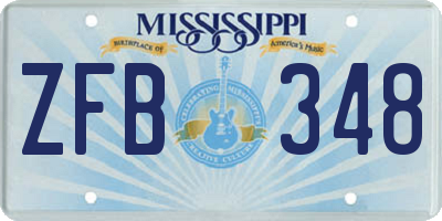 MS license plate ZFB348