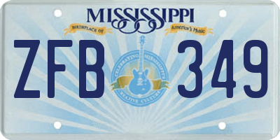 MS license plate ZFB349