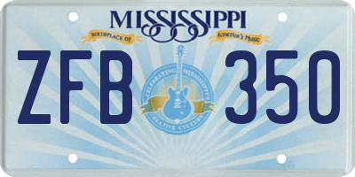 MS license plate ZFB350