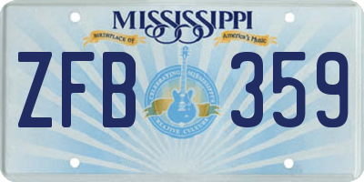 MS license plate ZFB359