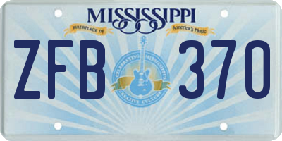MS license plate ZFB370