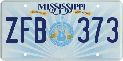MS license plate ZFB373