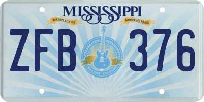 MS license plate ZFB376