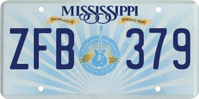 MS license plate ZFB379