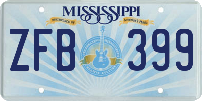 MS license plate ZFB399
