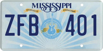 MS license plate ZFB401