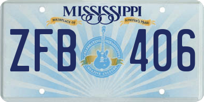 MS license plate ZFB406