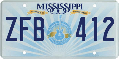 MS license plate ZFB412