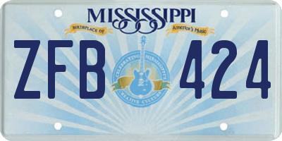 MS license plate ZFB424