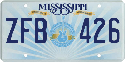 MS license plate ZFB426