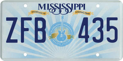 MS license plate ZFB435