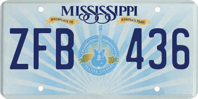 MS license plate ZFB436