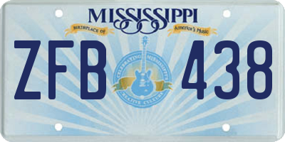 MS license plate ZFB438