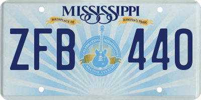 MS license plate ZFB440