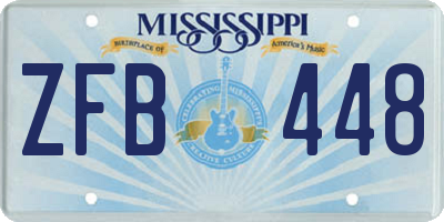 MS license plate ZFB448