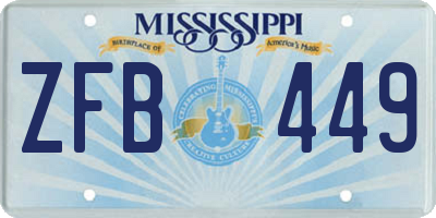 MS license plate ZFB449